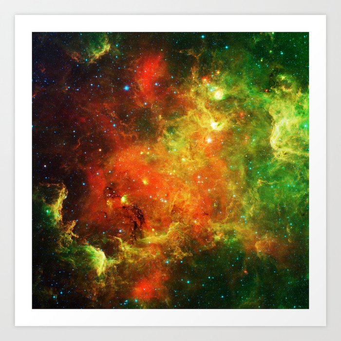Colorful Starry Nebula Art Print