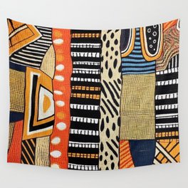 Safari Kaleidoscope: Vibrant African Textile Fusion Wall Tapestry