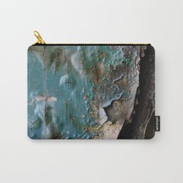 Teal Peal IV Carry-All Pouch | Corrosion, Digital, Rust, Texture, Industrial, Macro, Peeling, Blue, Metal, Junkyard 