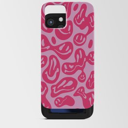 Hot Pink Dripping Smiley iPhone Card Case