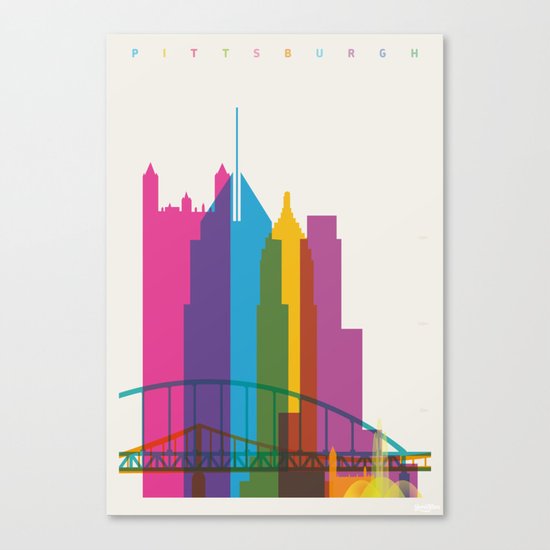 Shapes of Pittsburgh. Accurate to scale Canvas Print