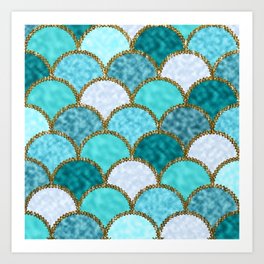 teal mermaid scales pattern (vii 2021) Art Print