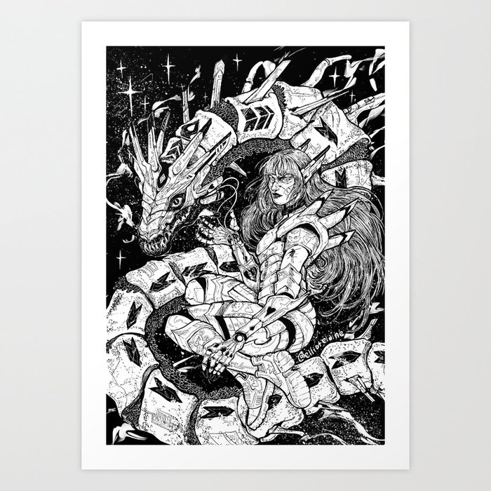 Mech Dragon Art Print