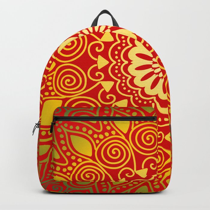 Sunny Red'n Yellow Mandala Backpack