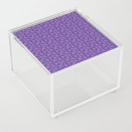 Whimsical Abstract Folk Art Shapes in Purple Lilac Violet Acrylic Box