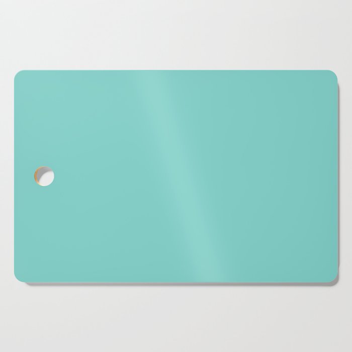 Tiffany Blue Green Solid Color Popular Hues Patternless Shades of Blue Collection - Hex #81D8D0 Cutting Board