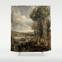 Vintage landscape art by John Constable Shower Curtain