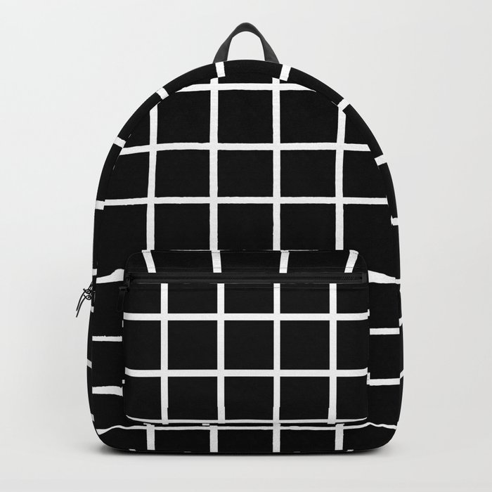 Back To School Simple Grid Pattern Black White Mix Match With Simplicity Of Life Backpack By Art By Simplicity Of Life Society6