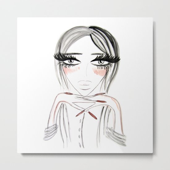 Grey Eyes Metal Print