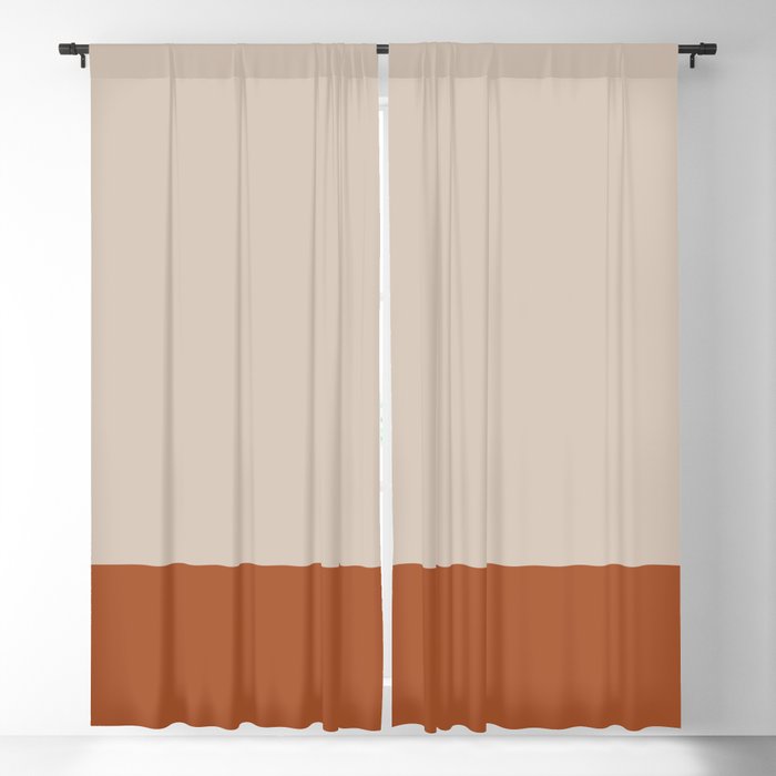 Minimalist Solid Color Block 1 in Putty and Clay Blackout Curtain