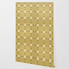 Christmas Pattern Brown Retro Snowflake Classic Wallpaper