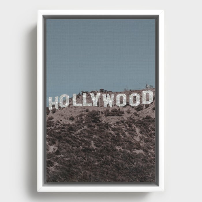 Hollywood Sign Glitter Framed Canvas