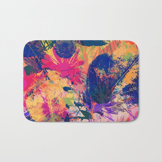 Colorful abstract leaves 2 Bath Mat
