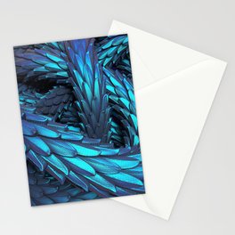 Blue metallic fantasy dragon skin texture.  Stationery Card