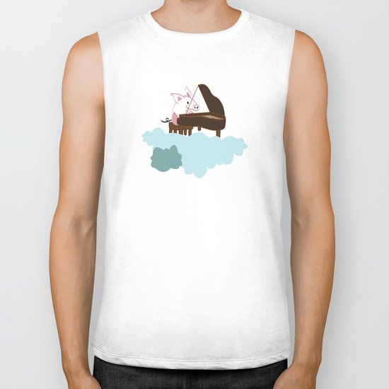 Pig Cloud-playing. Joy in the clouds collection Biker Tank