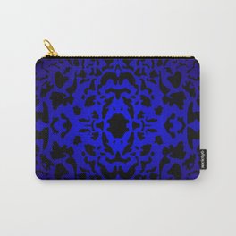 Openwork ornament of blue spots and velvet blots on black. Carry-All Pouch