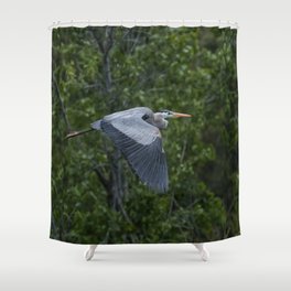 Great Blue Heron In-Flight, Utah Shower Curtain