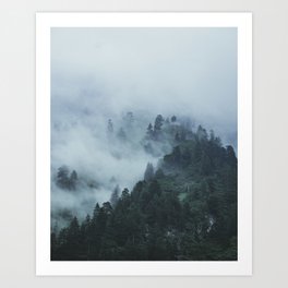 Foggy Mountains | Manali, India Art Print