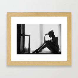 waiting                                             (nude girl) Framed Art Print