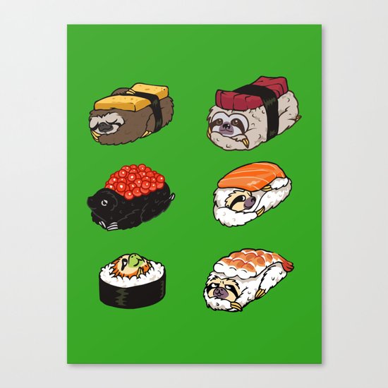 Sushi Sloth Canvas Print