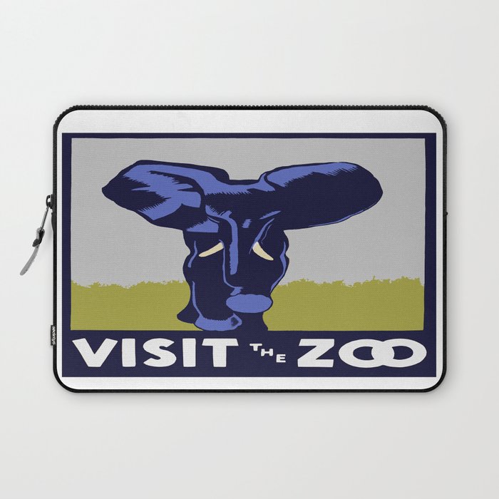 Vintage Visit the Zoo Elephant Laptop Sleeve