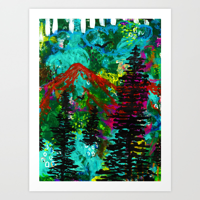 Go Wild Mountain Abstract Painting Art Print By Nicolegiger