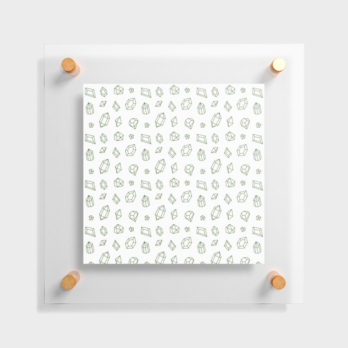 Green Gems Pattern Floating Acrylic Print