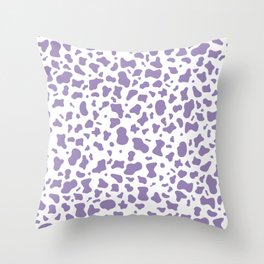 Lavender, purple milka cow print pattern, mooo! doja cat Throw Pillow