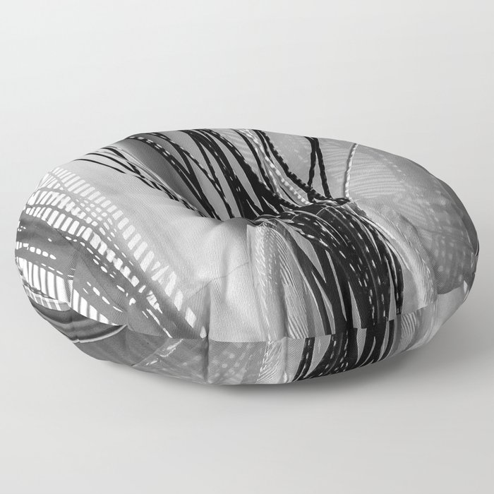 Black and White Line Shadow Photography Bathroom Reeds in a Vase  Floor Pillow