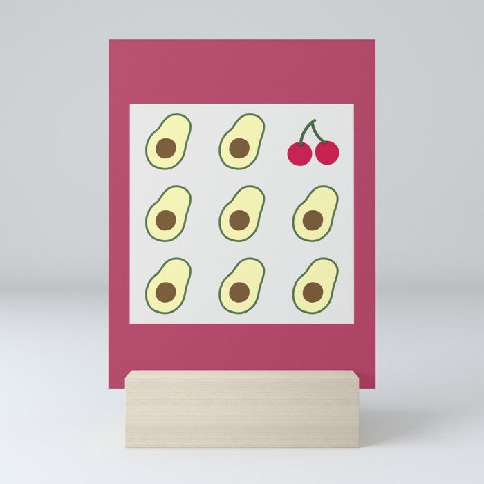 Eight avocado one cherry 2 Mini Art Print