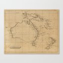 Vintage Map of Australia & New Zealand (1812) Leinwanddruck