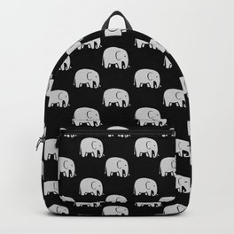 Elephants Backpack | Wild, Mostpopular, Pattern, Zoo, Nature, Bestselling, Black And White, Mammal, Cute, Digital 