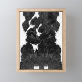 Luxe Animal Print Cowhide in Black and White Framed Mini Art Print
