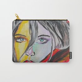 Girl in a Hoodie - acrylic painting art Carry-All Pouch
