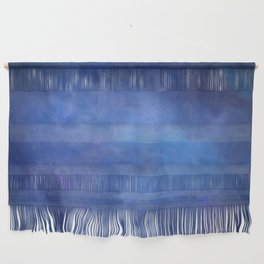 Abstract Soft Watercolor Gradient Ombre Blend 2 Deep Dark Blue and Light Blue Wall Hanging