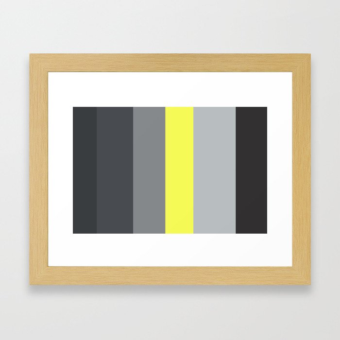 black and yellow Framed Art Print