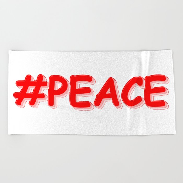 "#PEACE" Cute Design. Buy Now Beach Towel