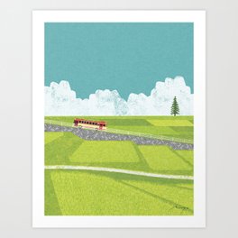 Bus on Country Road (2015) Art Print