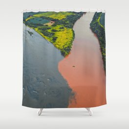Brazil Photography - Splitted River Going Through The Rain Forest Shower Curtain