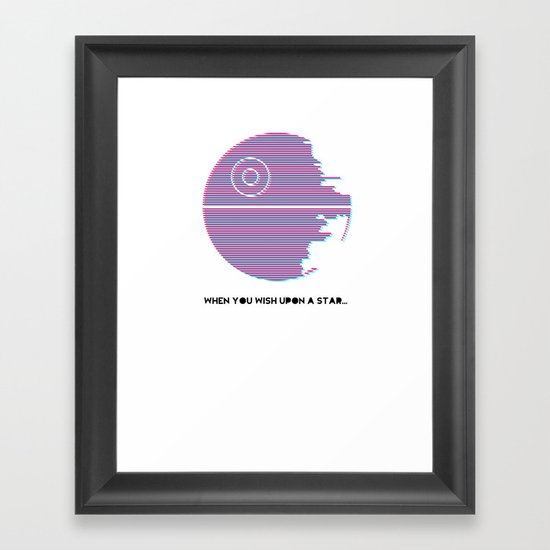 Wish Upon A Death Star Framed Art Print