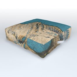 1947 Vintage Map of Lake Tahoe Outdoor Floor Cushion