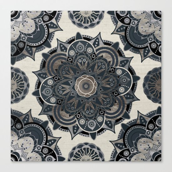 Silver Mandala Canvas Print