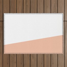 Stripe Block (peach/white) Outdoor Rug