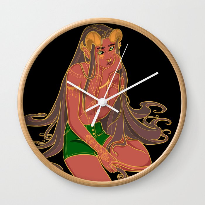 horned and gold Wall Clock
