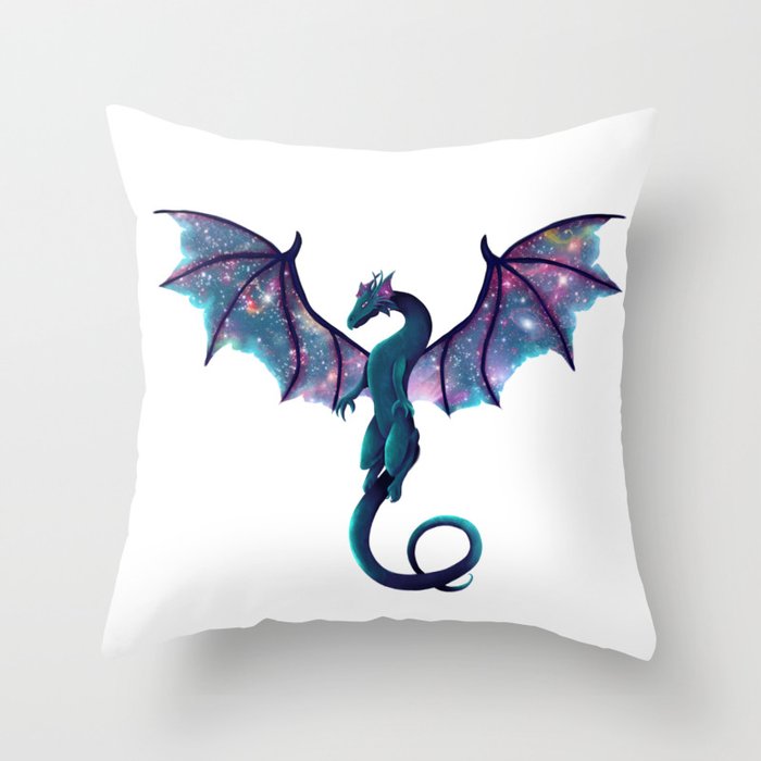 Galaxy Dragon Throw Pillow