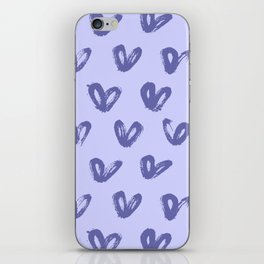 Very Peri 2022 Color Of The Year Violet Blue Periwinkle Hearts Love Pattern iPhone Skin