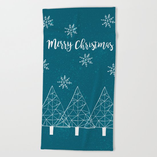 Merry Christmas Beach Towel