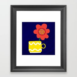 Red Flower Yellow Mug Framed Art Print