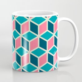 Blue and Pink Isometric Cubes Mug