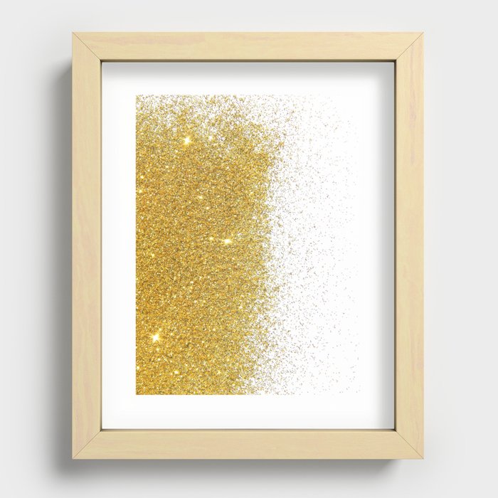 Modern Gold Glitter  Recessed Framed Print